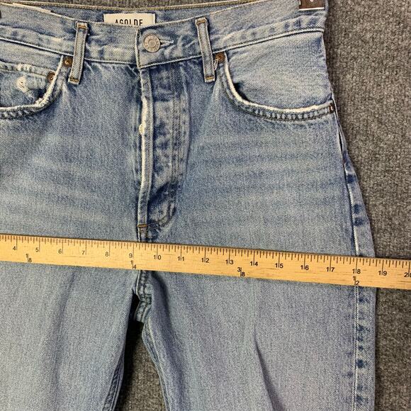 Agolde‎ 90s Pinch Jeans Women’s Sz 26 High Rise Distressed Denim Button Fly - Picture 7 of 12